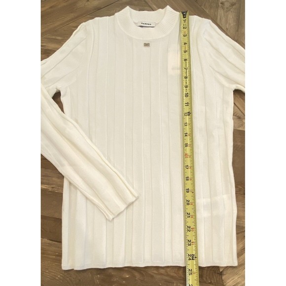 SANDRO Paris Ribbed Logo Lightweight Sweater Size 4 US XL NWT $245 MSRP - Picture 11 of 12